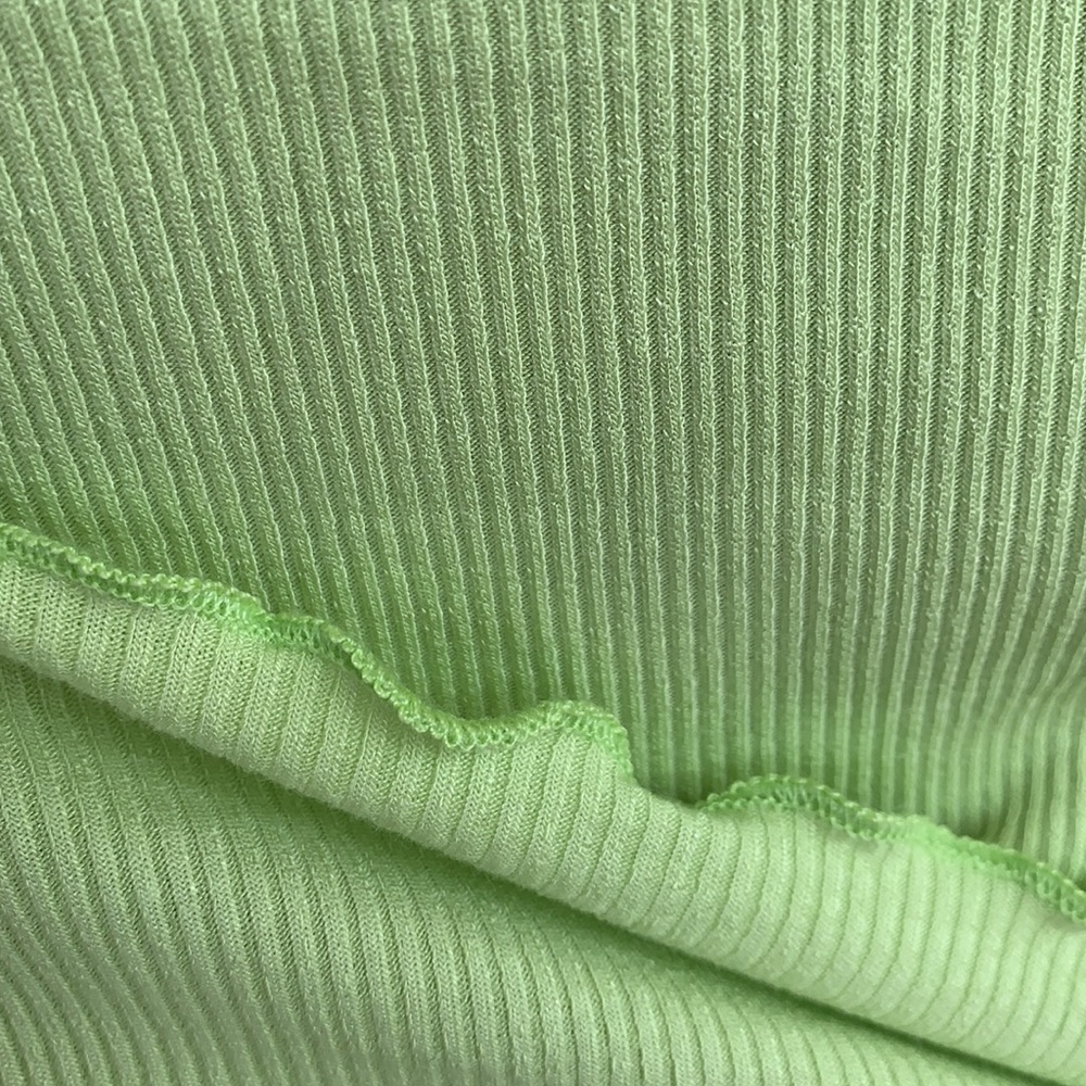 ❌DONATED❌Cherish Lime Green Lettuce Hem Ribbed Crop Top - Picture 10 of 12